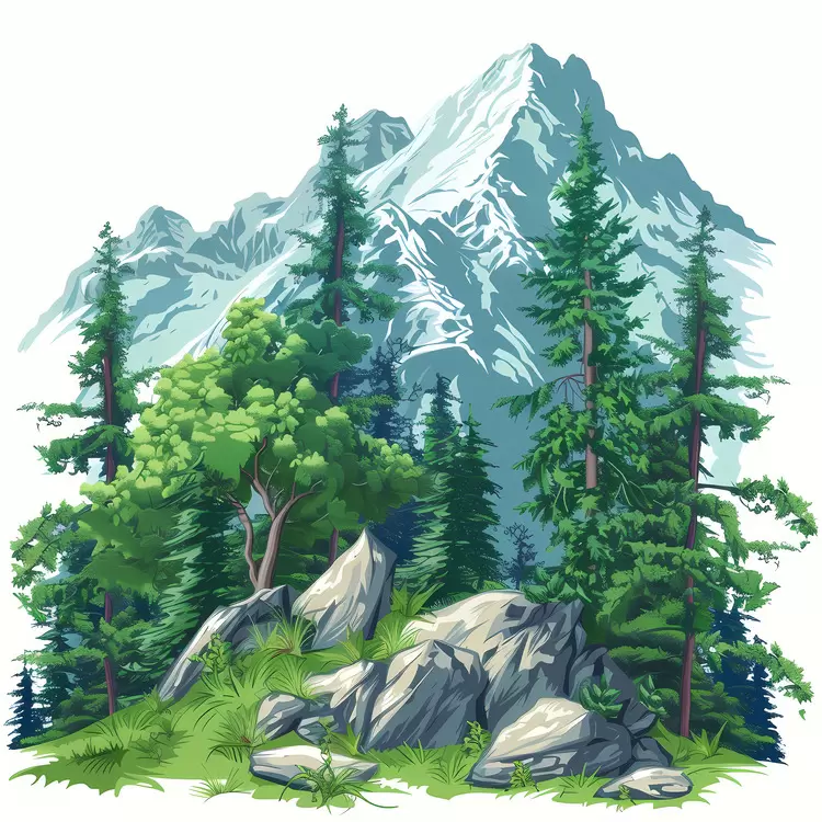 nature landscape mountains forest