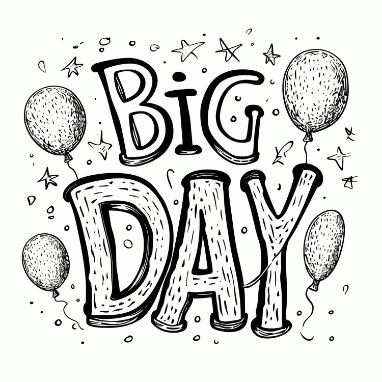 happy birthday hand drawn celebration Big Day