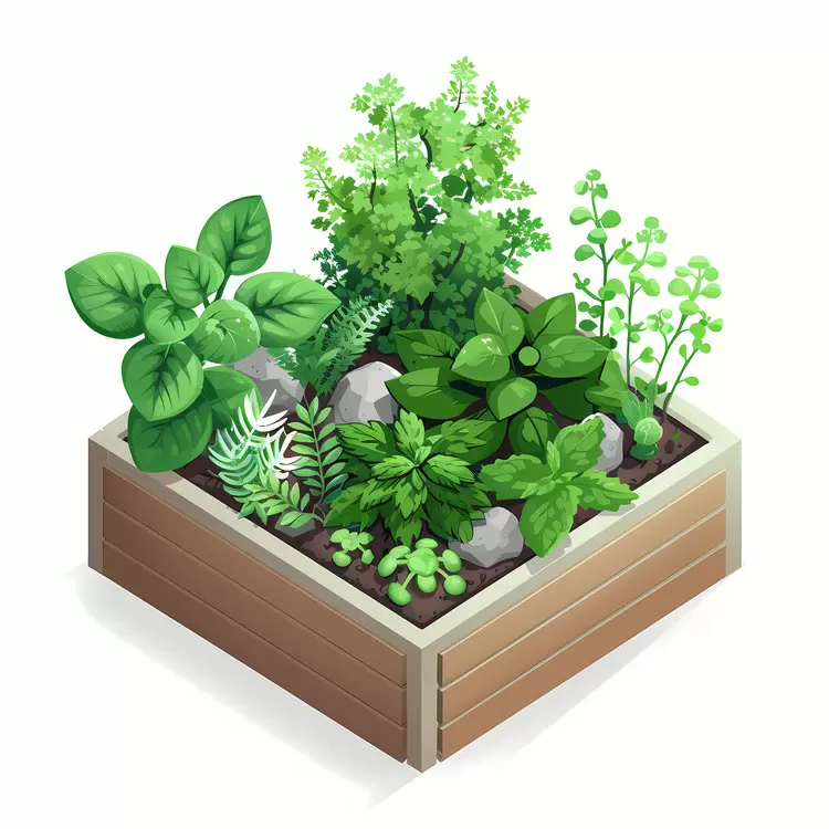 herb garden cilantro mint basil sage