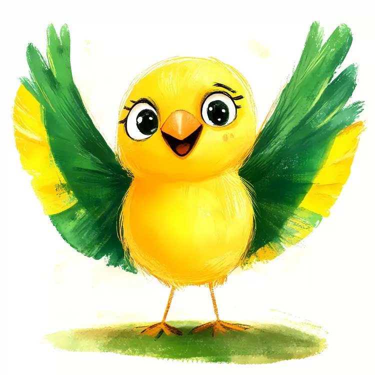 yellow bird cute Brazil Independence Day fluffy smiling