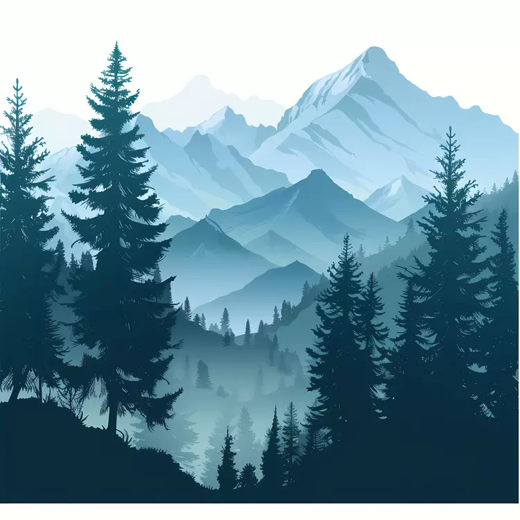clouds hills misty landscape mountain