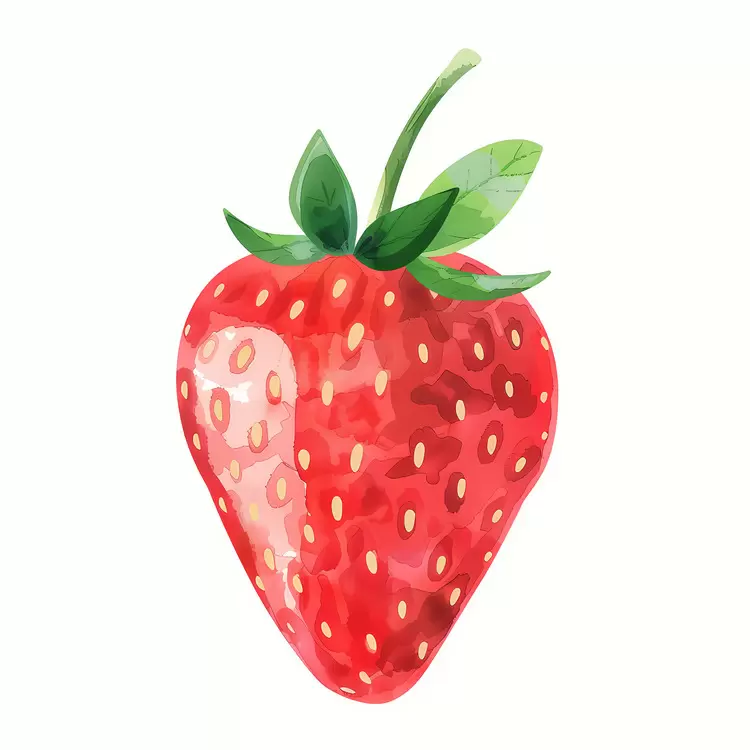 red Watercolor Healthy sweet Fruit