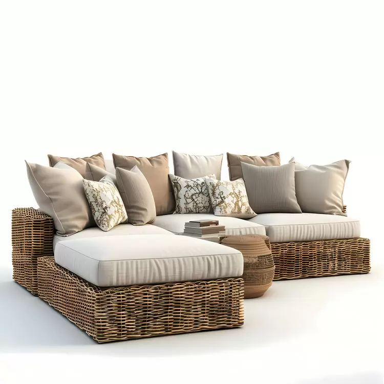 woven sofa rustic look bamboo relaxing ambiance Outdoor Furniture