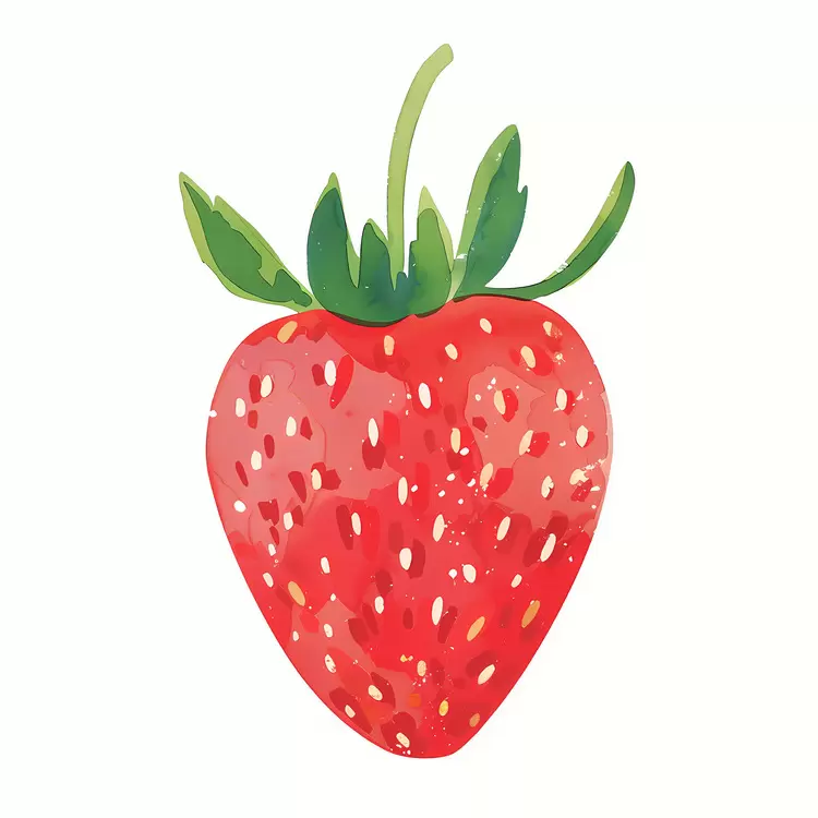 delicious fruit strawberry watercolor round