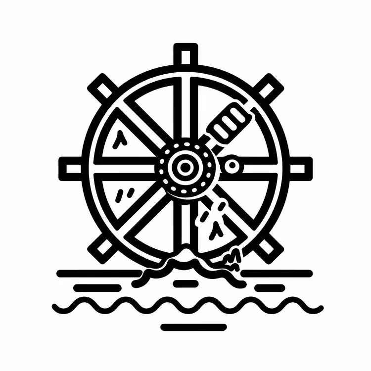 ocean marine Water Wheel seafaring boat