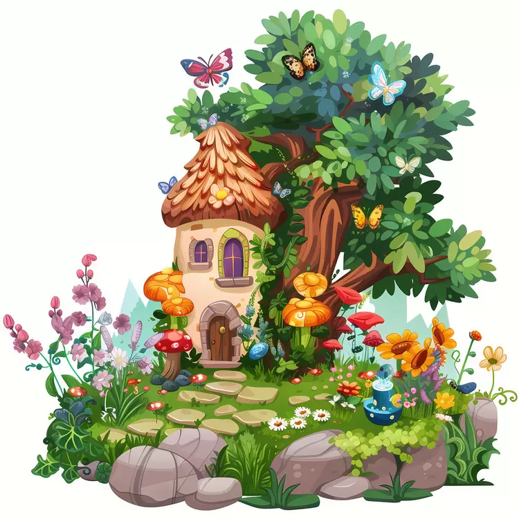 Fairy Garden Waterfall Mythical Enchanted Insects