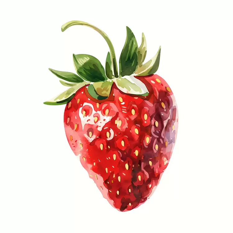 healthy Strawberry tasty watercolor juicy