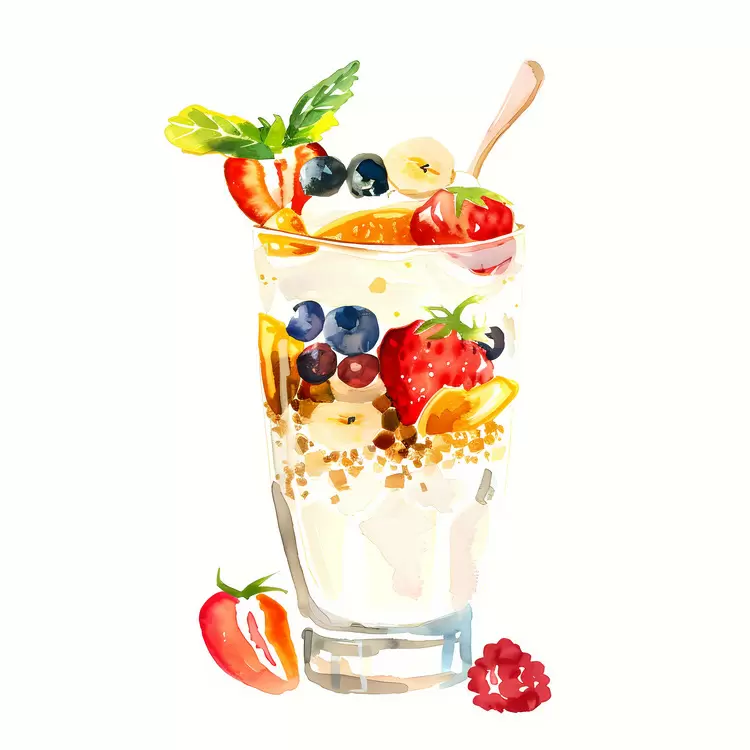 yogurt parfait Fruit Strawberries Milk