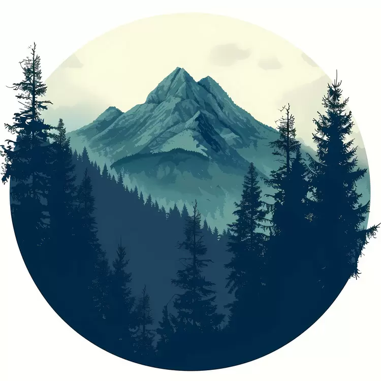 Mountainside Trees Nature Blue sky