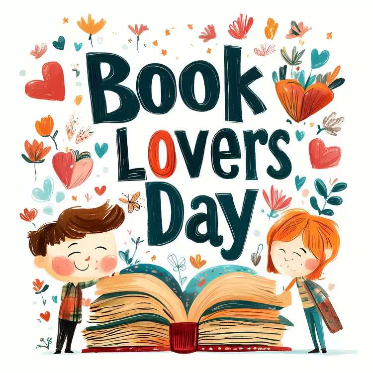book lover's illustration children's illustration kids reading together happy book day bookshelf illustration
