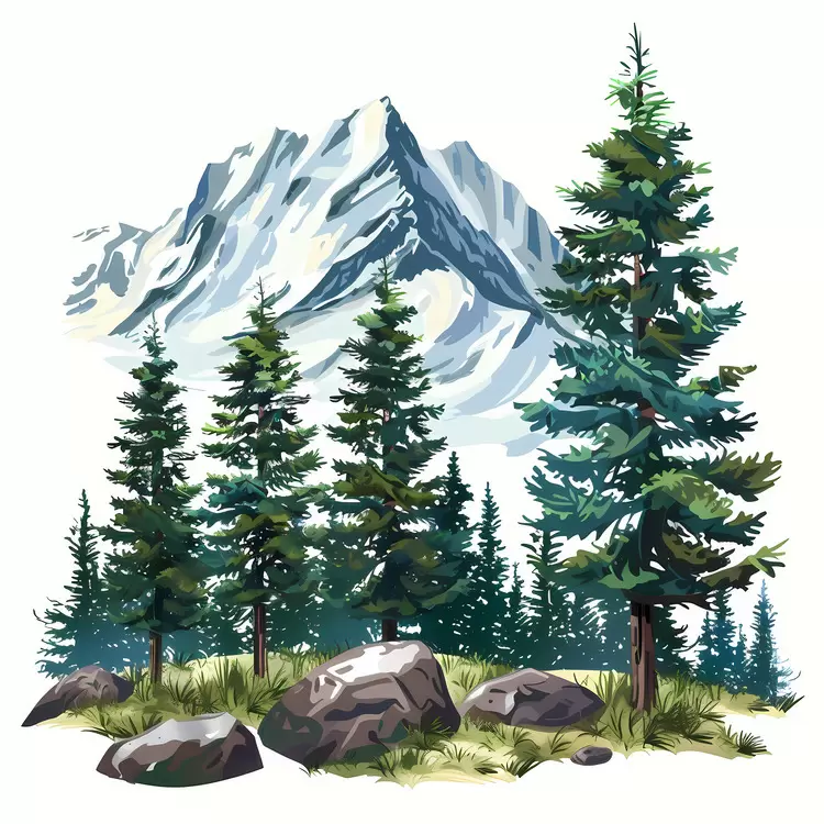 Mountains and valleys Scenery Mountain peaks Rocks Mountains with pine trees