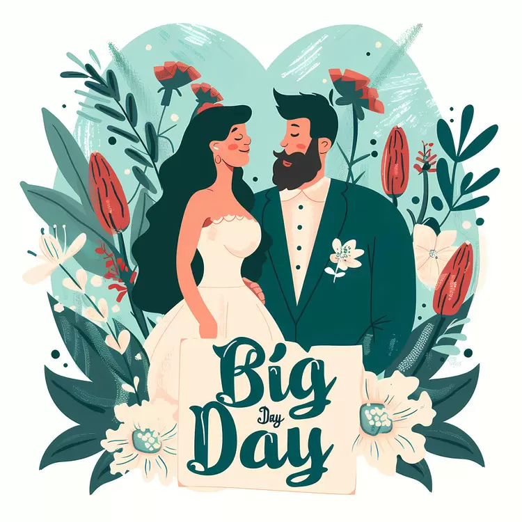 big day royalty free vector illustration happy marriage object