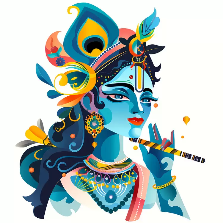 radiant music instrument hindu deity radha krishna hair