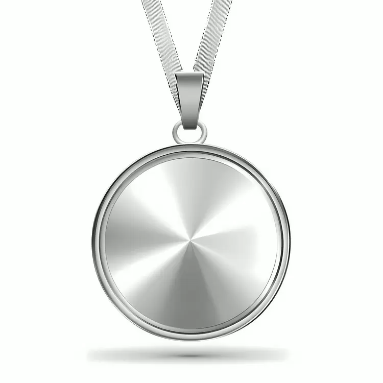Hollow pendant Silver chain Polished silver Thick silver