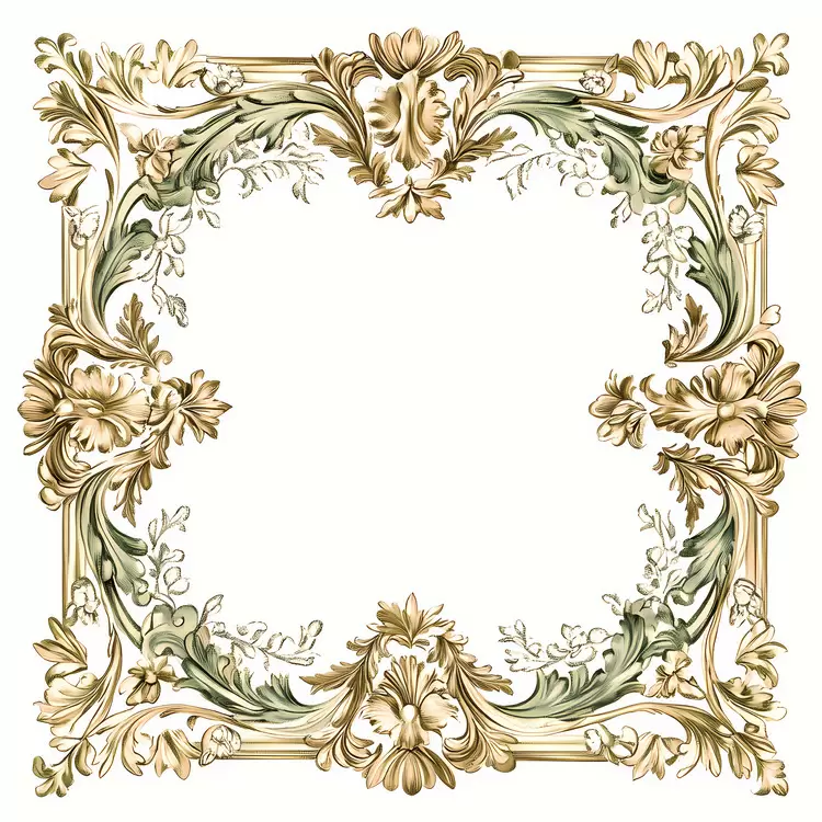 gilded medallion garland floral design art nouveau