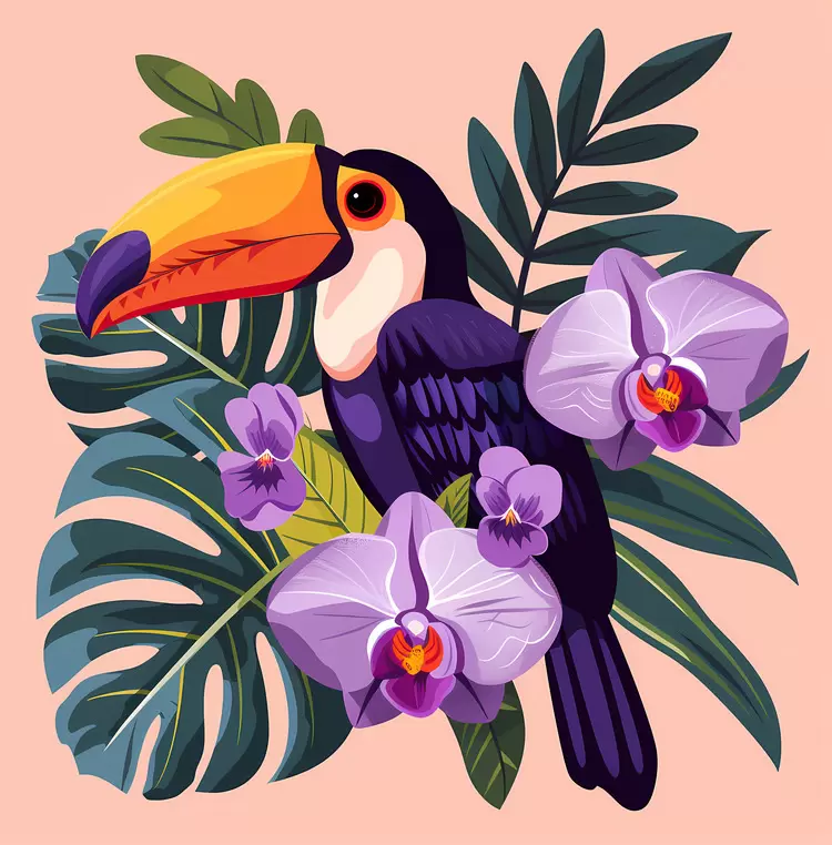 colorful green monkey tropical flower