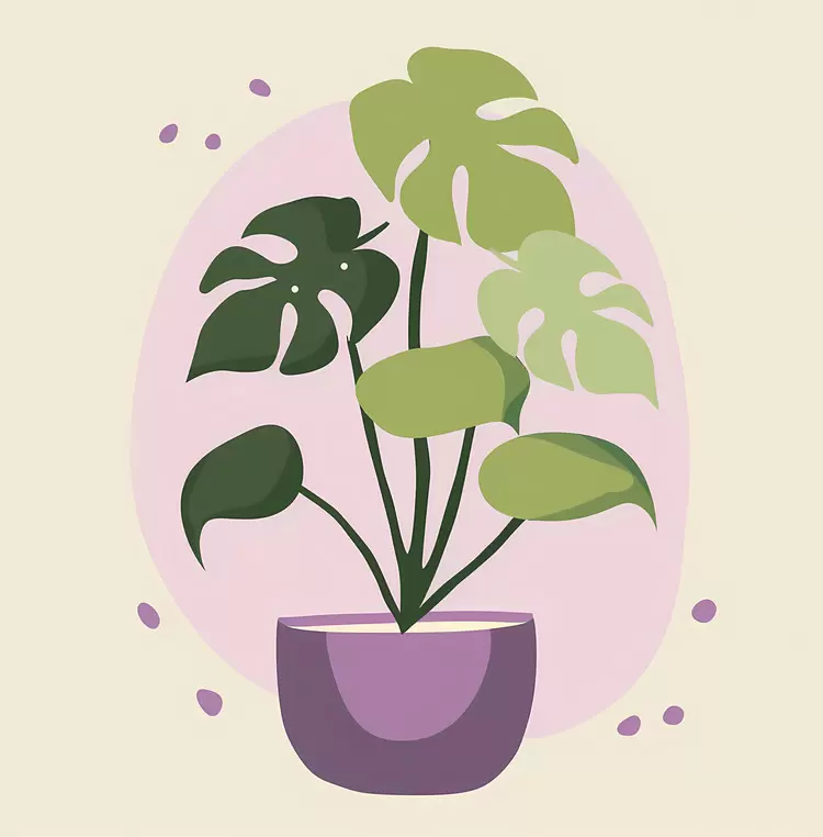Leaves Green Miniature Potted Purple