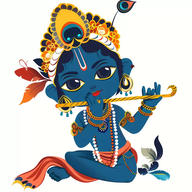 cute Krishna Janmashtami joyful childish happy