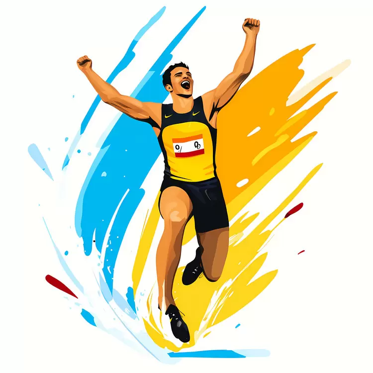 athlete Jumping olympic Running man Physical activity