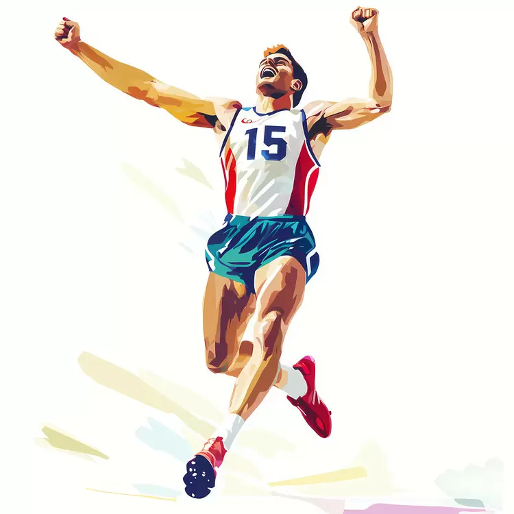 Athletics Vibrant Colors winner olympic Detailed Portrait