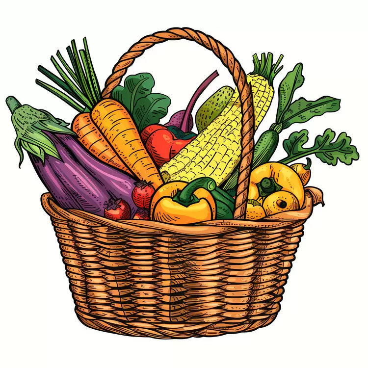 Delicious vegetables Fresh produce Basket of vegetables Local ingredients Farm fresh