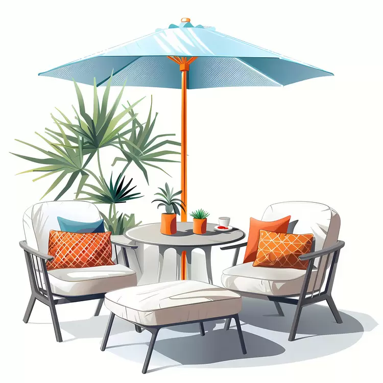 Lawn chairs with umbrellas Outdoor furniture Patio set