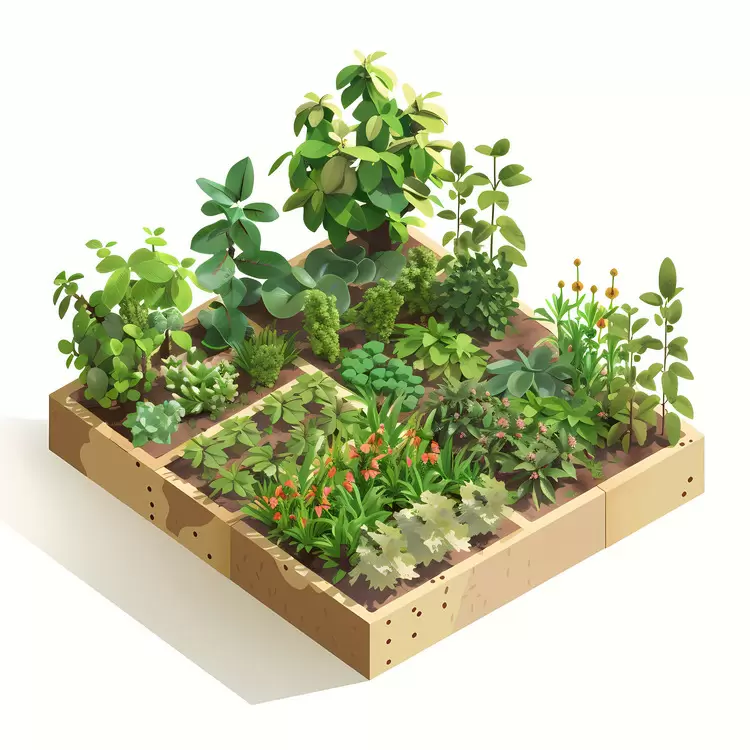 Herb Garden plants natural black