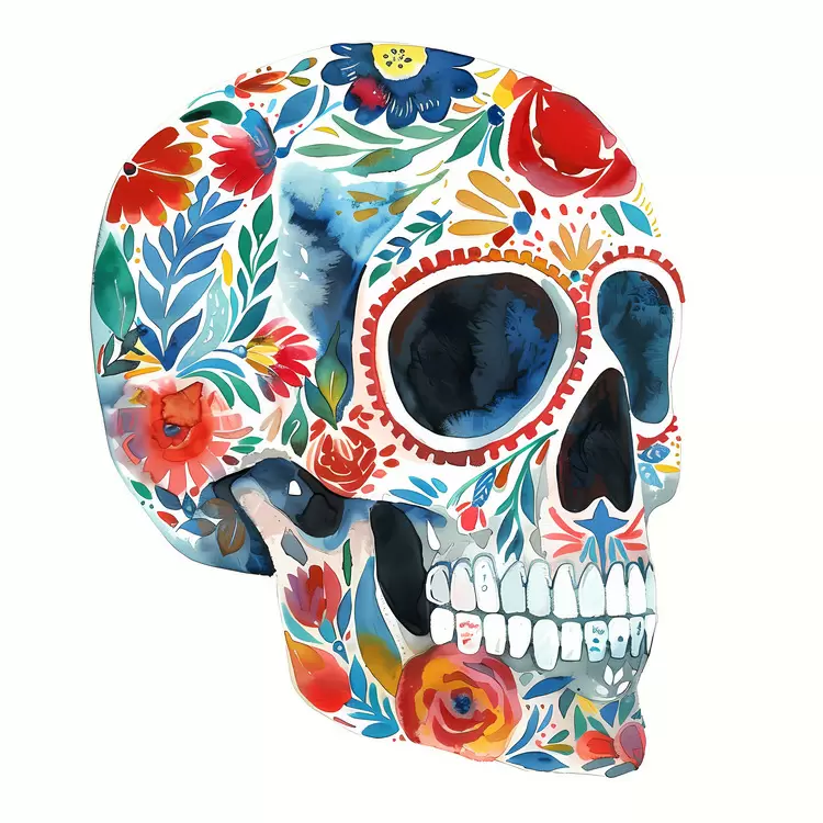 vibrant intricate Sugar Skull artistic