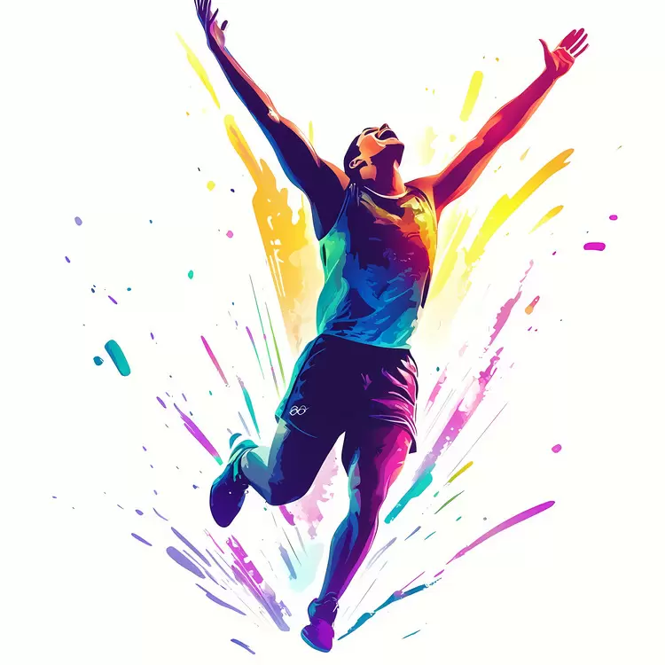 cheerful dynamic olympic Colorful winner