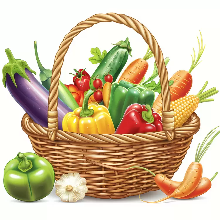 picnic basket healthy snacks bountiful harvest fresh produce vector illustration