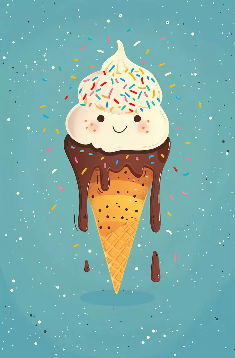cake ice cream cone icing garnish