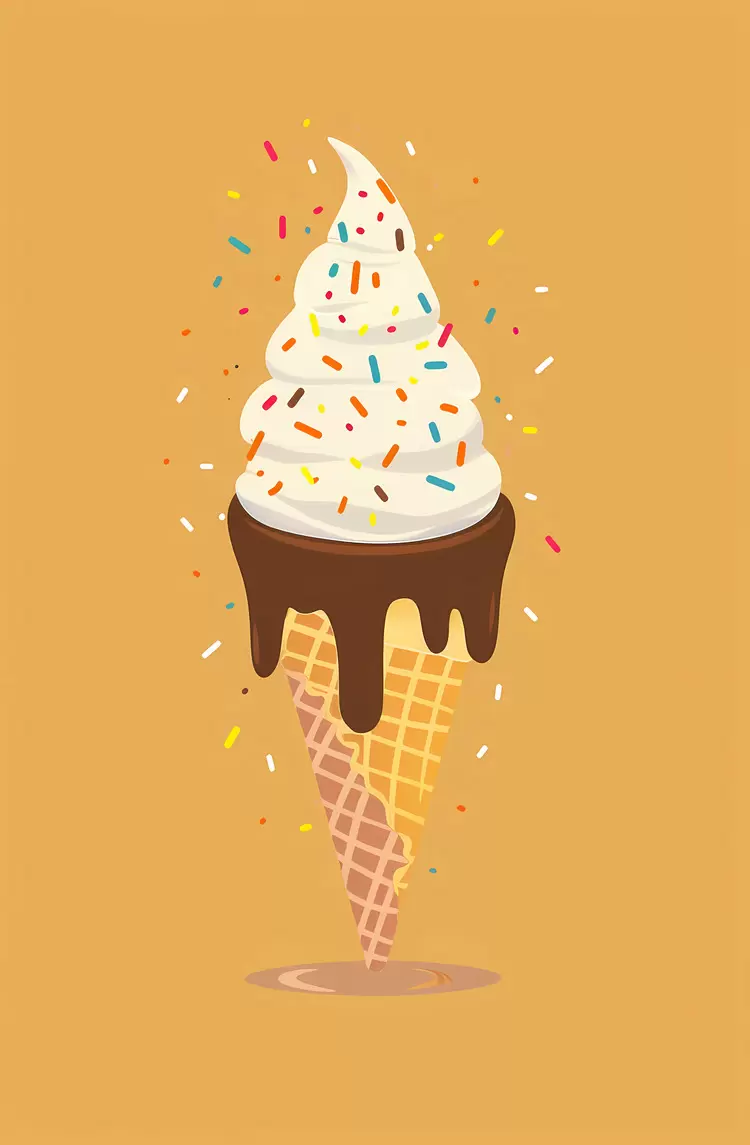 whipped cream summer treat crunchy sprinkles ice cream cone