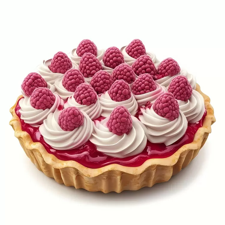 Creamy Filling Fruit Tart Whipped Cream Decorated Pastry Raspberry Tart
