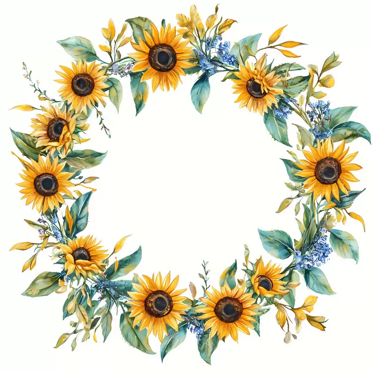 summer sunflowers garden watercolor painting