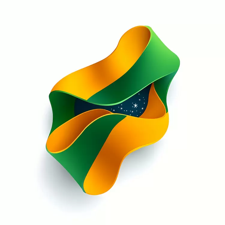 swirl Brazilian flag art folded