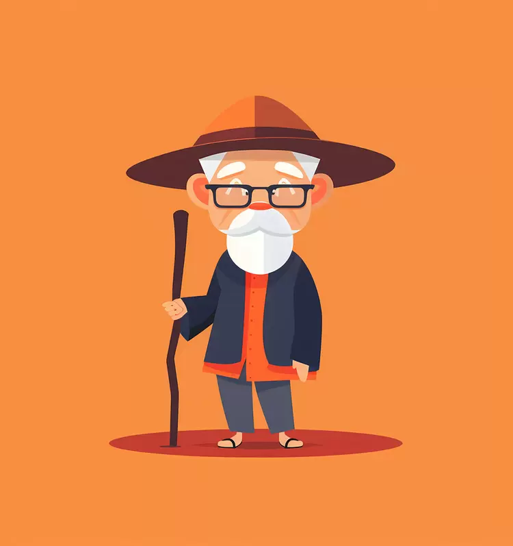 Sages of China Wandering Monk Chinese Sage Foolish Fool Lonely Old Man