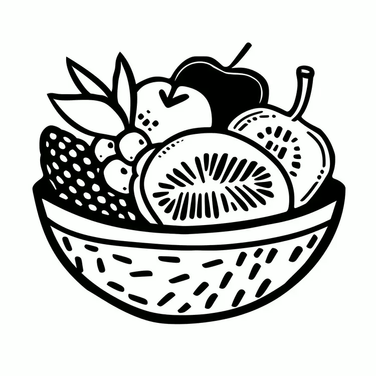 vintage clean line drawing minimalistic food