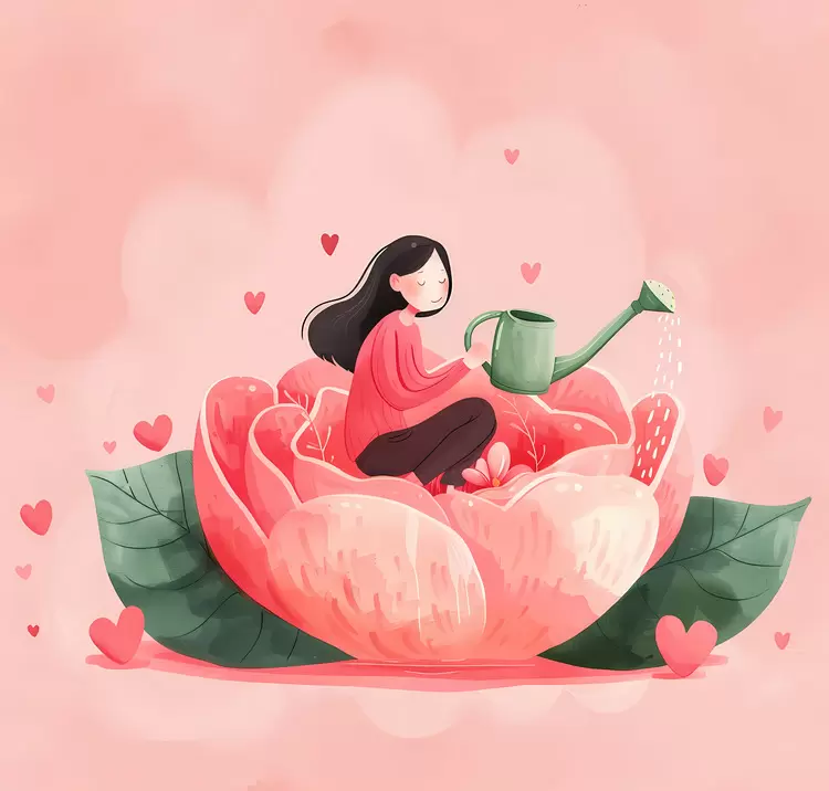 hearts water flower petals love