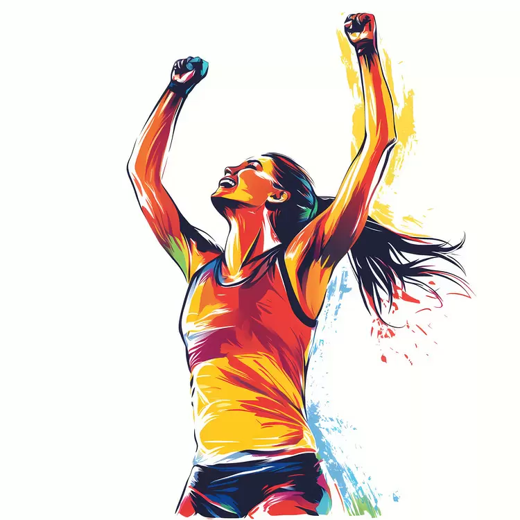 celebration colorful runner dynamic triumph