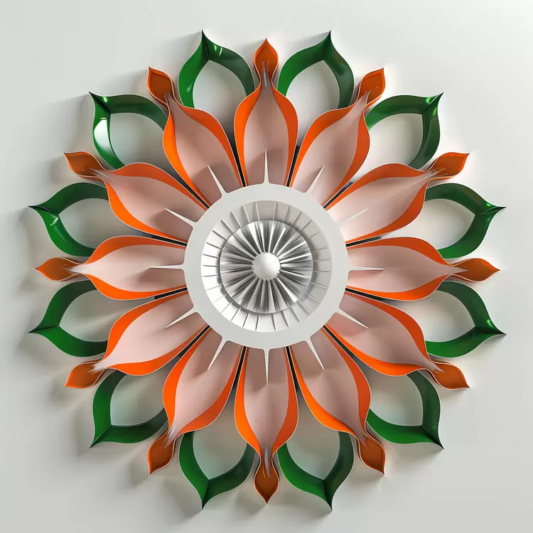 Handcrafted Designs Indian Independence Day Fractal Design Floral Decoration Flower Design