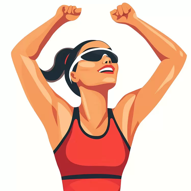 sports victory sign triumph achievement runners' thumb