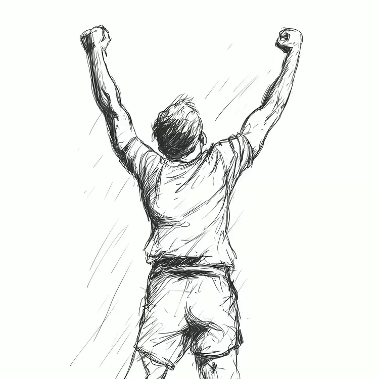 sports athlete winner pose man