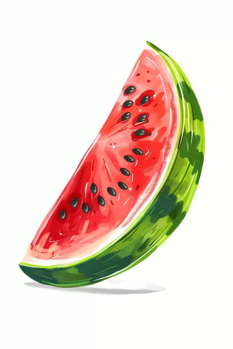 fruit illustration slice of watermelon watermelon slice red and green
