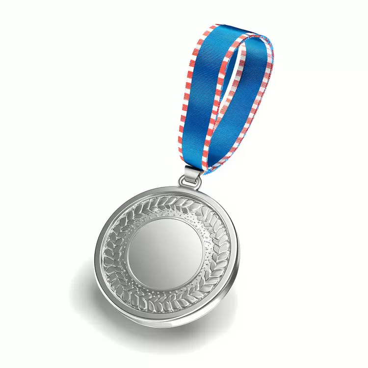 ribbon white Olympic medal award gold medal