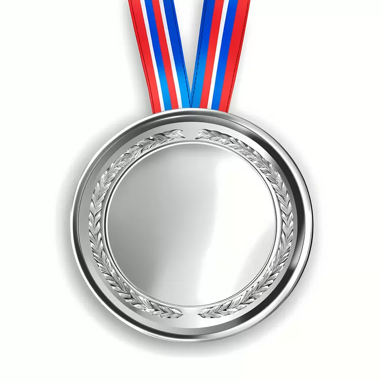 Trophy for victory Honour for winning Prize for success Silver medal Red