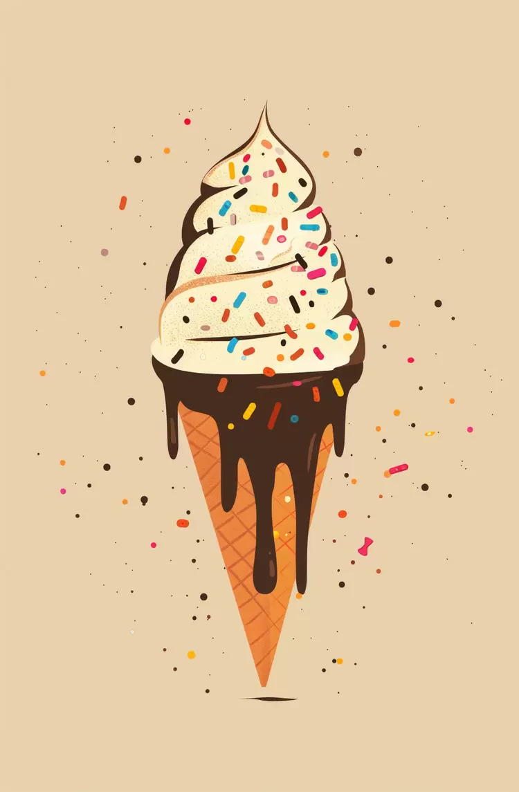 whipped cream ice cream cone sprinkles frosting chocolate