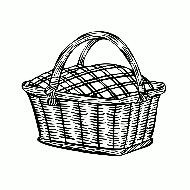 weathered picnic basket Garden rural antique