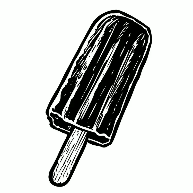 cartoonish food texture stick popsicle