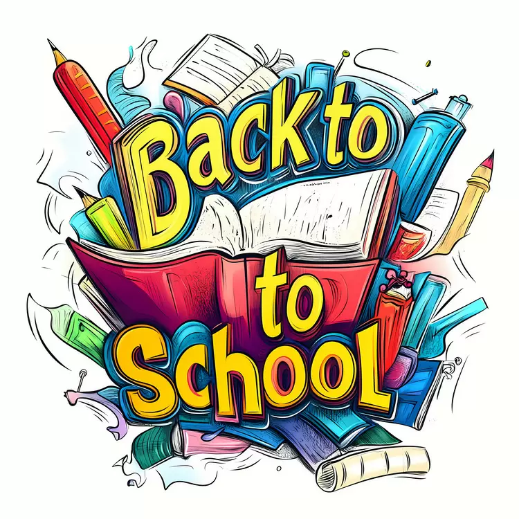 Back to School Book illustration Creative artwork School supplies Children's education