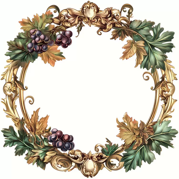 Leaves Wooden Victorian Wreath August